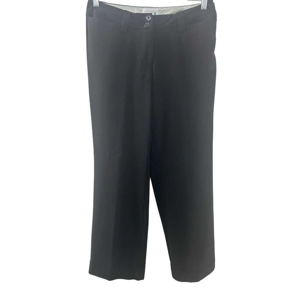 Danielle B Dress Pants Women 10 Black Straight Leg Cuffed Professional Workwear